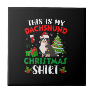 this is my dachshund christmas ceramic tile