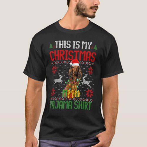This Is My Dachshund Dog Christmas Pajama T_Shirt