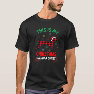 This Is My Dachshund Dog Christmas Pajamas Red Pla T-Shirt