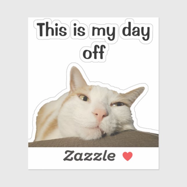 This is My Day Off Funny Cute Cat Sticker (Sheet)