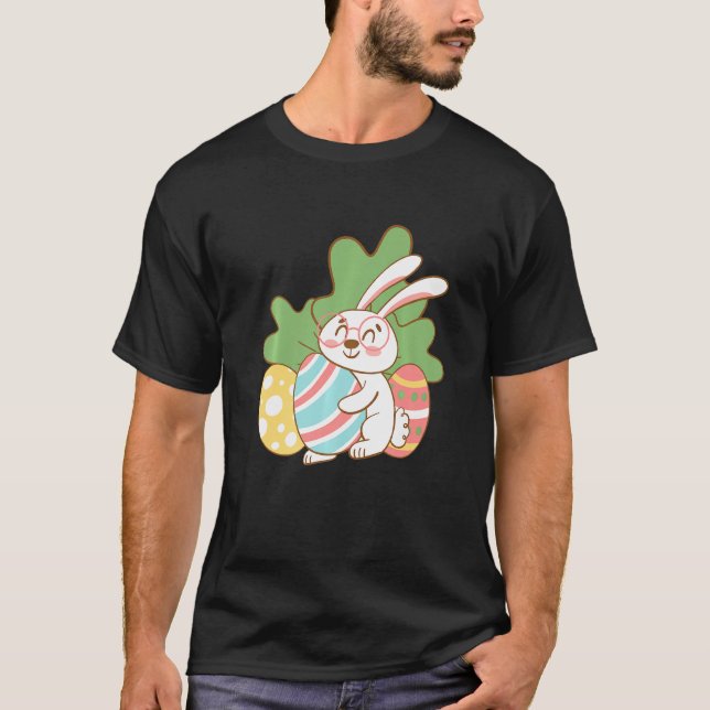 This Is My Easter Pajama Happy Bunny Pajamas Party T-Shirt (Front)