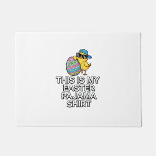 This is My Easter Pajama Shirt Chick Egg Boys Kids Doormat