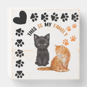 This Is My Family Cats Wooden Box Sign