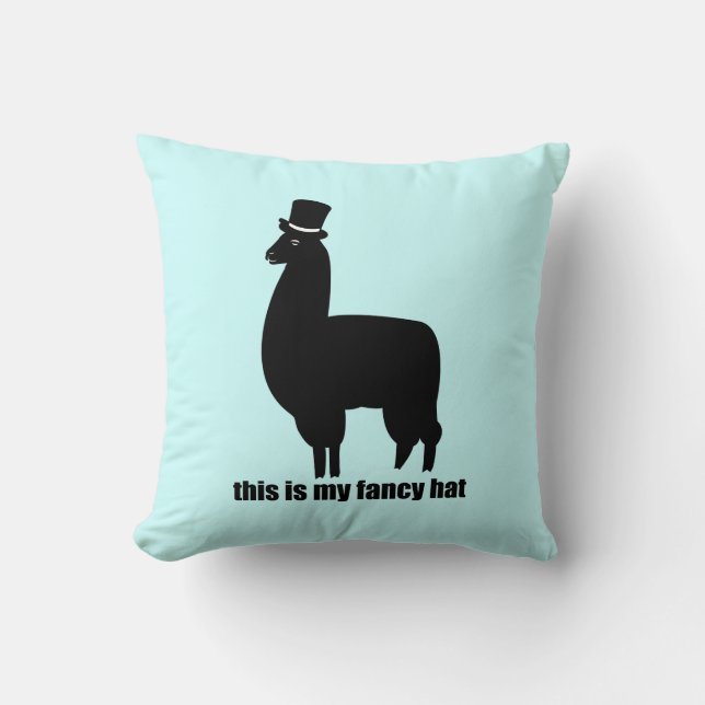 This Is My Fancy Hat Llama Throw Pillow (Front)