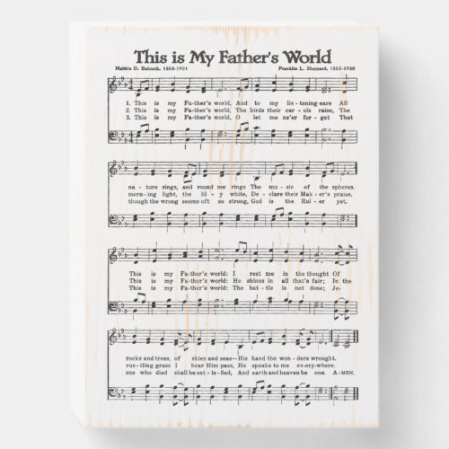 This Is My Fathers World Wood Sign Vintage Verses