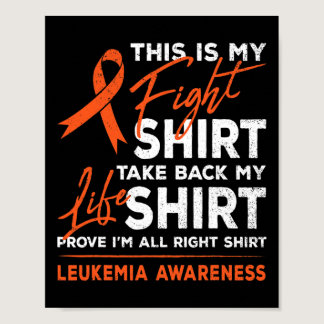 This Is My Fight Leukemia Cancer Awareness Orange  Poster