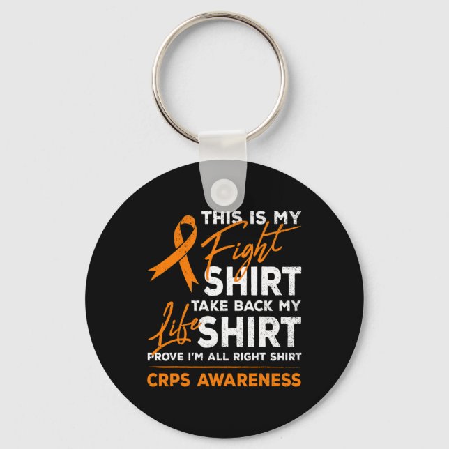 This Is My Fight RSD CRPS Awareness Orange Ribbon  Keychain (Front)