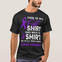 This Is My Fight  Sarcoidosis Awareness Purple Rib T-Shirt
