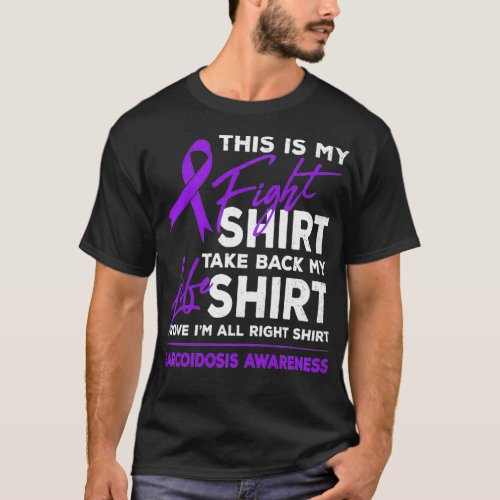 This Is My Fight  Sarcoidosis Awareness Purple Rib T_Shirt
