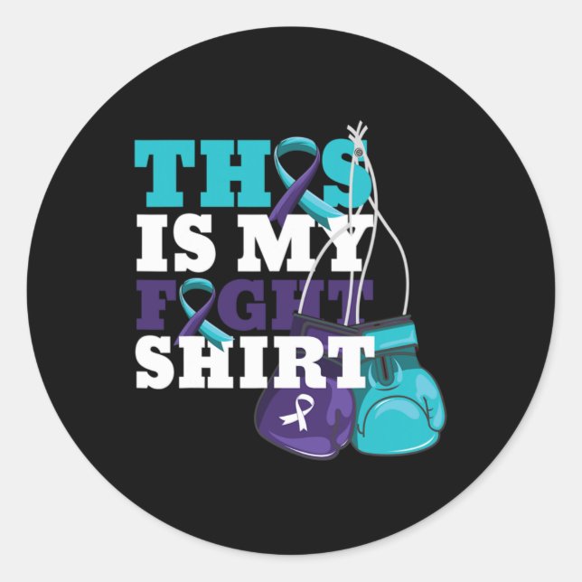 This Is My Fight Suicide Prevention Fighter Strong Classic Round Sticker (Front)