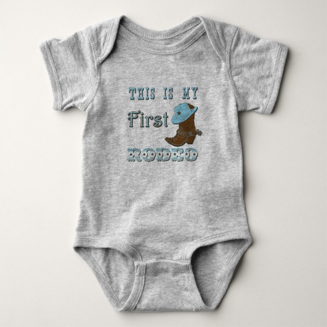 This is my first rodeo boy baby outfit baby bodysuit (Front)