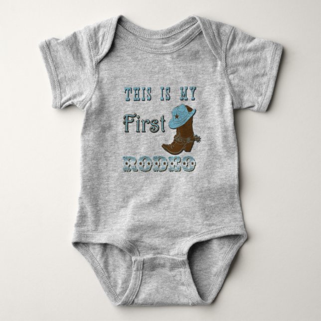 This is my first rodeo boy baby outfit bodysuit (Front)