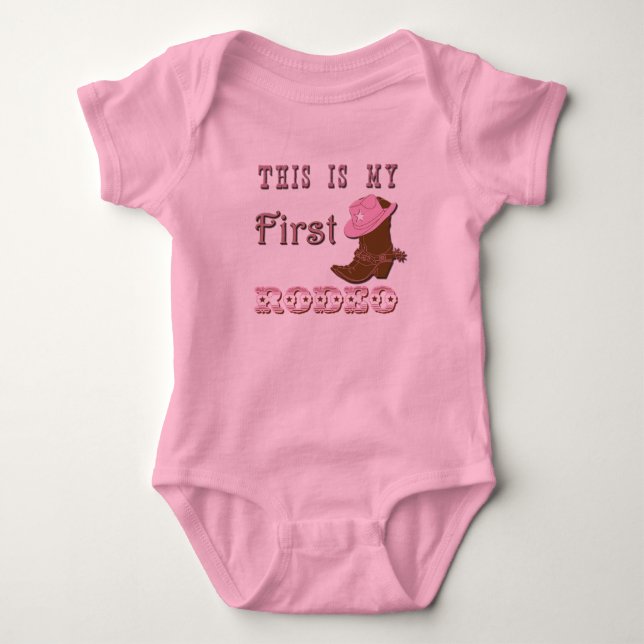 This is my first rodeo girl baby tutu bodysuit (Front)