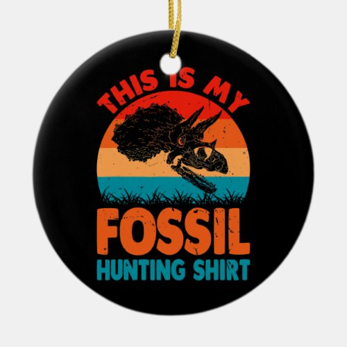 This Is My Fossil Hunting Skeleton Funny Fossil Ceramic Ornament