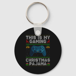 This Is My Gaming Christmas Pajamas Ugly Xmas Swea Keychain