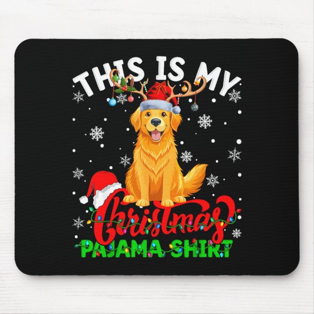 This Is My Golden Retriever Ugly Christmas Pajama  Mouse Pad (Front)