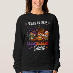 This Is My Hallothanksmas Red Panda Santa Hat Chri Sweatshirt