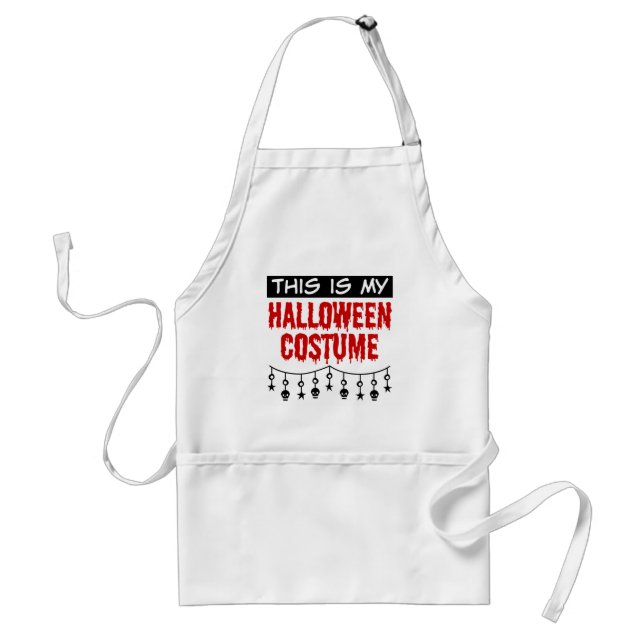 This is My Halloween Costume Skulls Stars Adult Apron (Front)