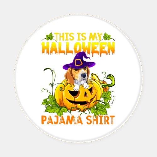 This Is My Halloween Pajama  Beagle Coaster Set