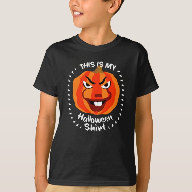 🎃This Is My Halloween Shirt – Funny Scary Pumpkin (Front)