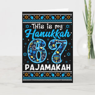 This Is My Hanukkah 67 Pajamakah For Jewish Christ Card