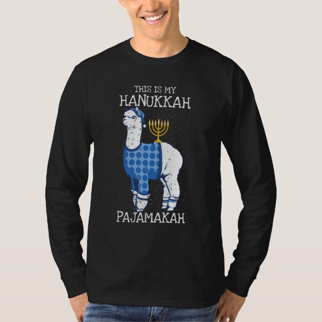This is My Hanukkah Pajamakah Llama Menorah  Pajam T-Shirt (Front)