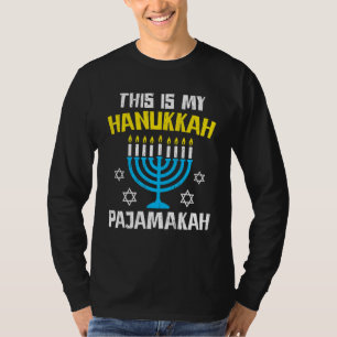 This Is My Hanukkah Pajamakah Menorah Chanukah Paj T-Shirt