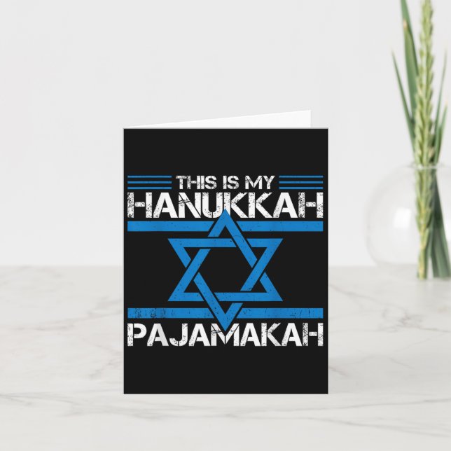 This Is My Hanukkah Pajamakah Pj Pajama Funny Gift Card (Front)