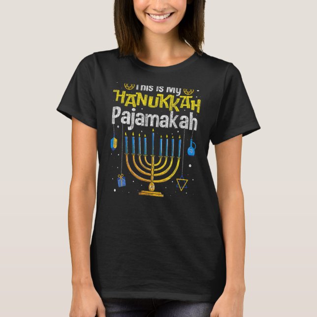 This Is My Hanukkah Pajamakah Shirt Funny Xmas Fam (Front)
