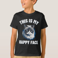 This Is My Happy Face - Funny Cat With Grumpy Face