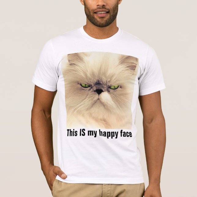 This IS my happy face, grumpy Cat T-shirts (Front)