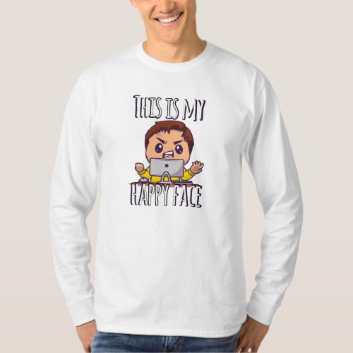 This Is My Happy Face Mens T_Shirts