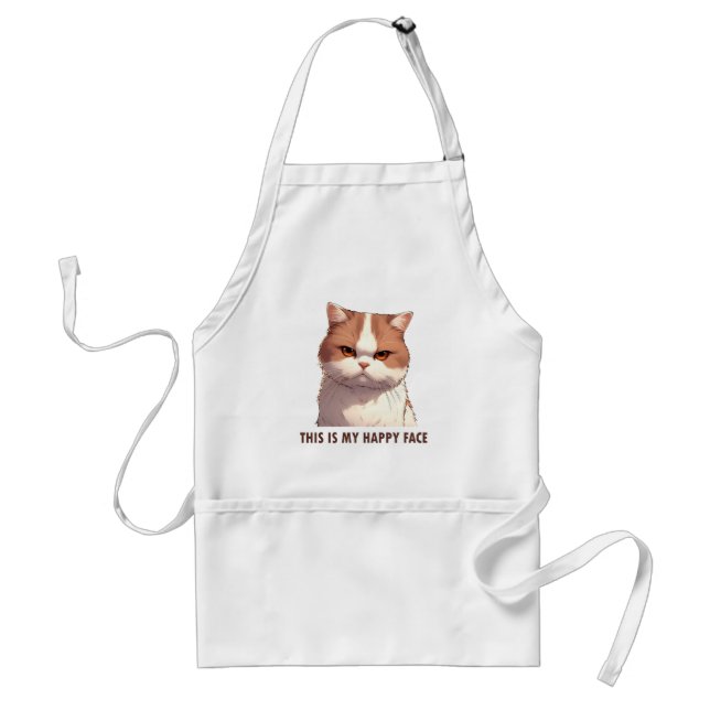 This is my Happy Face Moody Cat Adult Apron (Front)