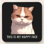 This is my Happy Face Moody Cat Beverage Coaster