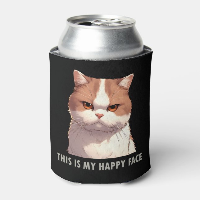 This is my Happy Face Moody Cat Can Cooler (Can Front)
