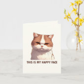 This is my Happy Face Moody Cat Card (Yellow Flower)