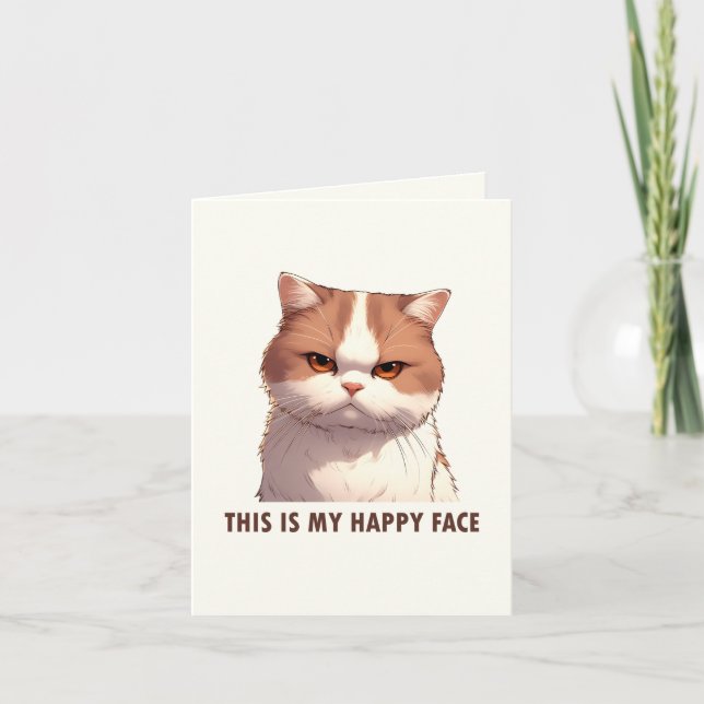 This is my Happy Face Moody Cat Card (Front)