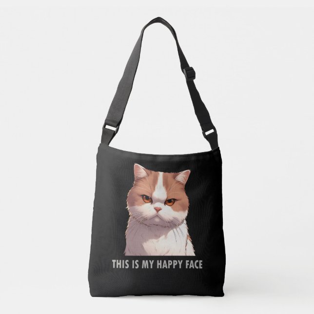 This is my Happy Face Moody Cat Crossbody Bag (Front)
