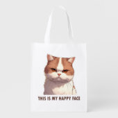 This is my Happy Face Moody Cat Grocery Bag (Front)