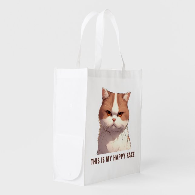 This is my Happy Face Moody Cat Grocery Bag (Front Side)