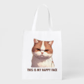 This is my Happy Face Moody Cat Grocery Bag (Back)