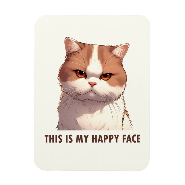 This is my Happy Face Moody Cat Magnet (Vertical)