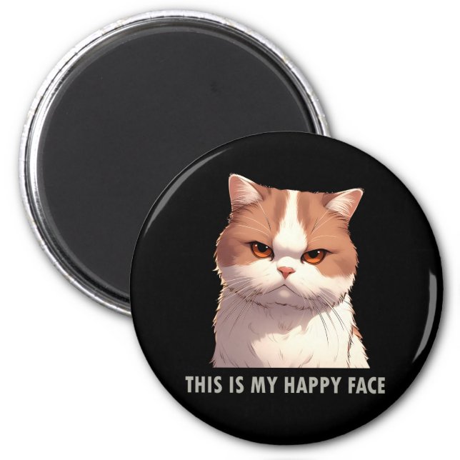 This is my Happy Face Moody Cat Magnet (Front)