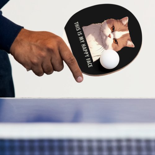 This is my Happy Face Moody Cat Ping Pong Paddle
