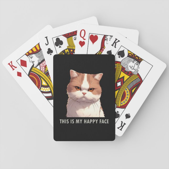 This is my Happy Face Moody Cat Playing Cards (Back)