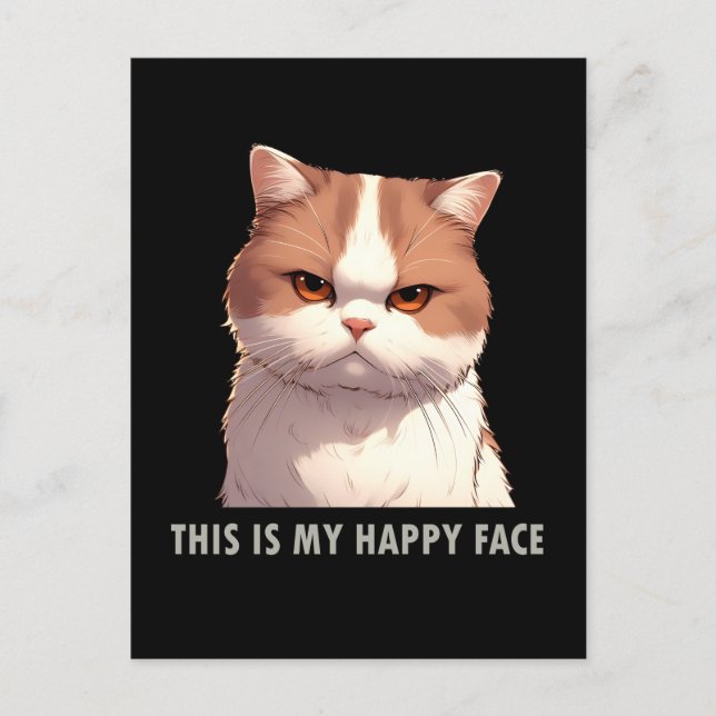 This is my Happy Face Moody Cat Postcard (Front)