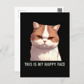 This is my Happy Face Moody Cat Postcard (Front/Back)