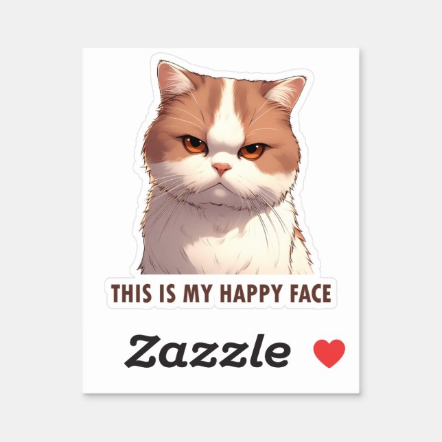 This is my Happy Face Moody Cat Sticker (Sheet)