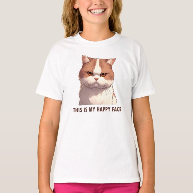 This is my Happy Face Moody Cat T-Shirt (Front)