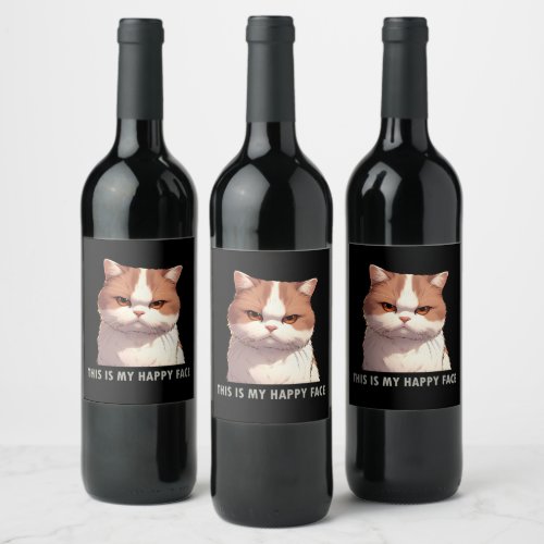 This is my Happy Face Moody Cat Wine Label